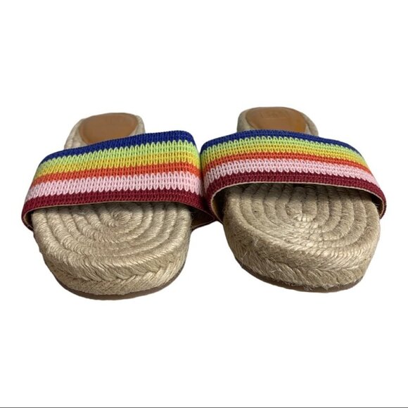🌈 Gap Rainbow Slides Espadrille Sandals Multicolor Casual Pride Size 11 🌈 - Picture 7 of 8
